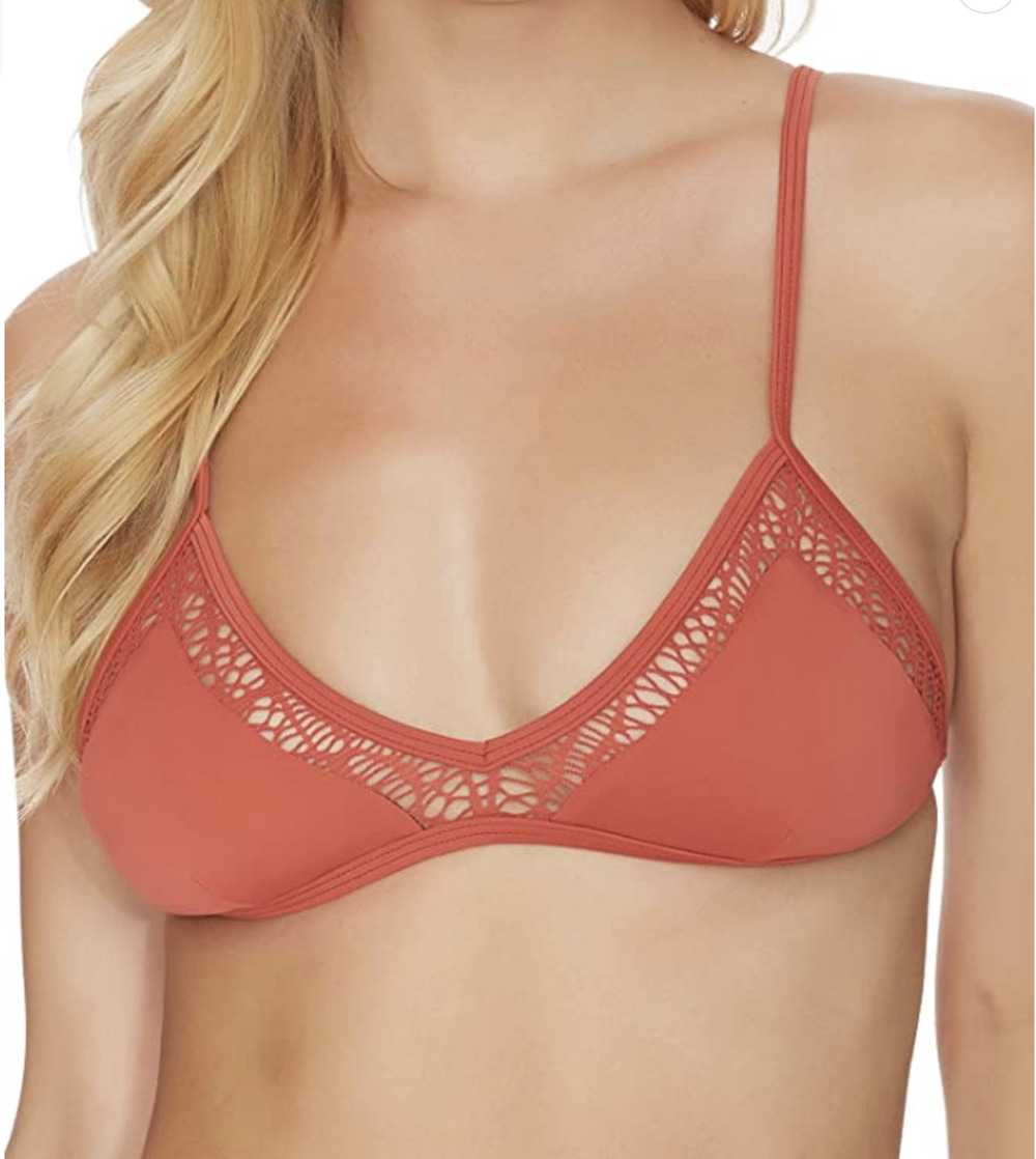 Reef Junior's Latigo Fixed Triangle Bikini Top - Tan Rust - JR Size XS